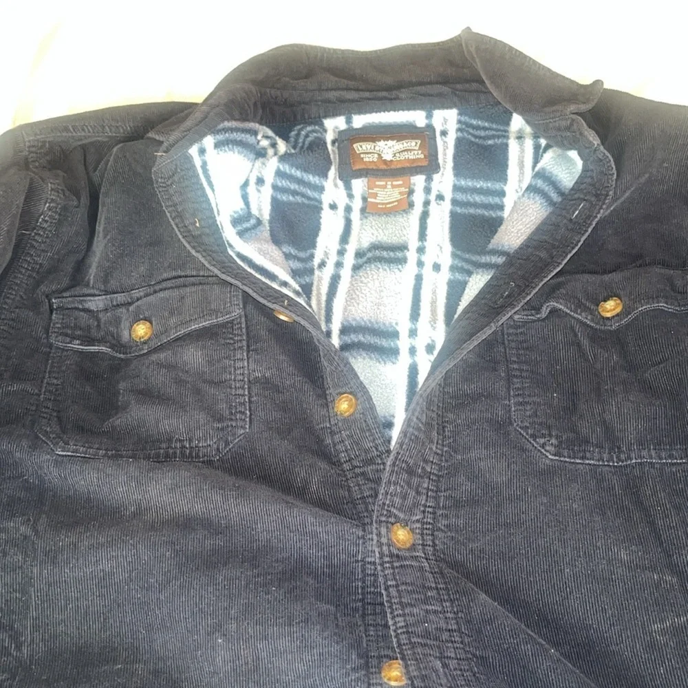 Levi's navy blue jacket with Plaid Interior XL